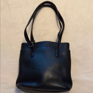 Elegant Black Leather Tote Bag